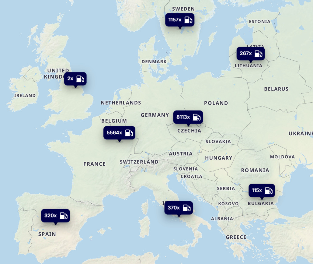 Mapa Eurowag - Kliknij aby otworzyć